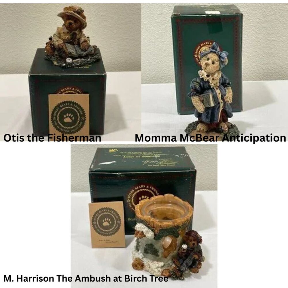 BOYDS BEARS Vintage Collectible Bears Resin Figurines SET of 3